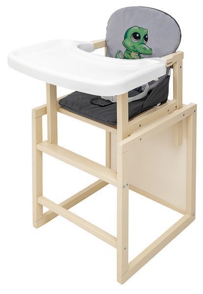 Стільчик-трансформер Babyroom Пеппі-260 слонова кістка сірий / графіт (крокодил) (680988) 680988 фото