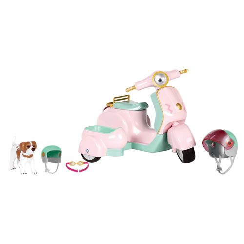 Транспорт для ляльок-Скутер з коляскою і собачкою LORI LO37034Z LO37034Z фото