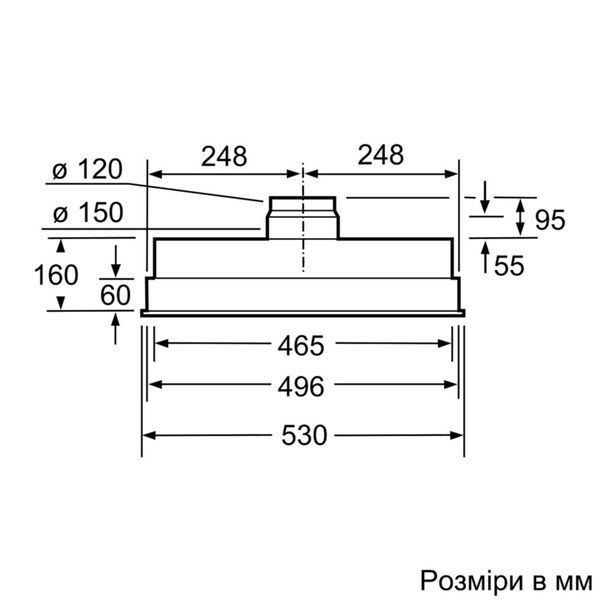 Витяжка Bosch вбудовувана, 60см, 590м3ч, нерж (DHL555BL) DHL555BL фото