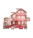 Детский кукольный дом с гаражом В011 и подсветкой Кукольный дом с гаражом и подсветкой 57х27х35 В011 (B011)