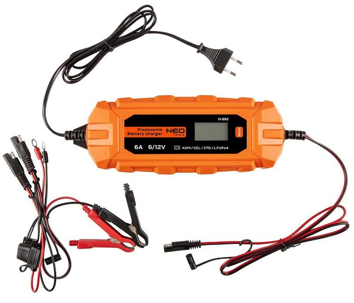 Зарядное устройство для Neo Tools, 6А/100Вт, 3-150Аг, для STD/AGM/GEL/LiFePO4 аккумуляторов (11-892) 11-892 фото