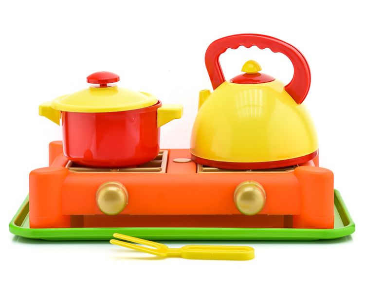 Детская игрушечная газовая плита с посудой (70408) 70408 фото