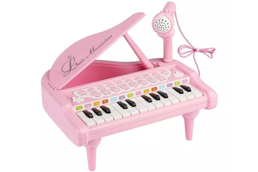 Дитяче піаніно синтезатор Baoli "Маленький музикант" з мікрофоном 24 клавіші (рожевий) BAO-1505B-B фото