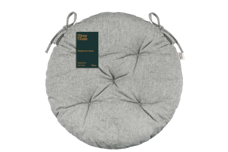 Подушка для стільця Ardesto Oliver, D-40см, 100% бавовна, нап-ч: 50% холоф, 50% пп, зелений ART03OG фото