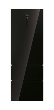 Холодильник Haier многодверный, 200.6x70х67.5, холод.отд.-343л, мороз.отд.-140л, 3дв., А++, NF, инв., дисплей, нулевая зона, черный (стекло) - Уцінка HTW7720DNGB фото