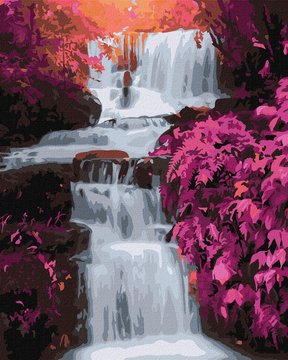 Картина за номерами "Тропічний водоспад" Ідейка KHO2862 40х50 см KHO2862 фото