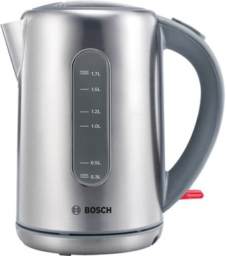 Электрочайник Bosch, 1.7л, металл, серый TWK7901 фото