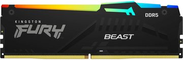 Память ПК Kingston DDR5 16GB 4800 Beast Black RGB (KF548C38BBA-16) KF548C38BBA-16 фото