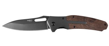 Нож складной Neo Tools, 220мм, лезвие 110мм, с сатиновым покрытием, рукоятка из дерева (63-115) 63-115 фото