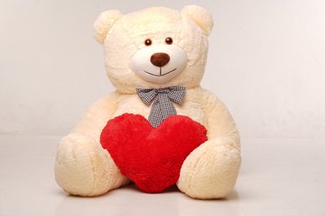 Великий Плюшевий ведмедик із сердечком Yarokuz Джеральд 165 см Персиковий YK0057 фото