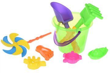 Набор для игры с песком Воздушной вертушкой (зеленое ведро) (8 шт.) Same Toy (HY-1207WUt-1) HY-1207WUt-2 фото