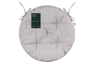Подушка для стільця Ardesto Oliver, D-40см, 100% бавовна, нап-ч: 50% холоф, 50% пп, сірий ART03OD фото