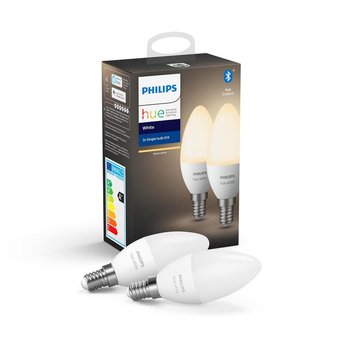 Лампа розумна Philips Hue E14, 5.5W(40Вт), 2700K, White, ZigBee, Bluetooth, димування, 2шт 929002039904 фото