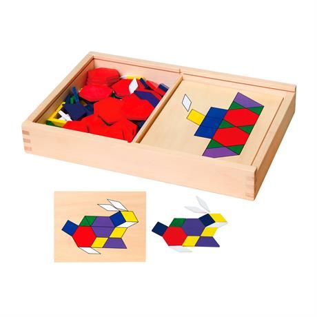 Геометрична мозаїка Viga Toys дерев'яна з шаблонами (50029) 50029 фото