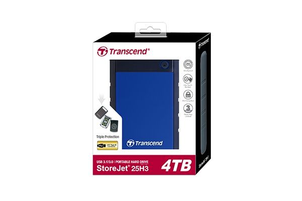 Портативний жорсткий диск Transcend 4TB USB 3.1 StoreJet 25H3 Blue (TS4TSJ25H3B) TS4TSJ25H3B фото