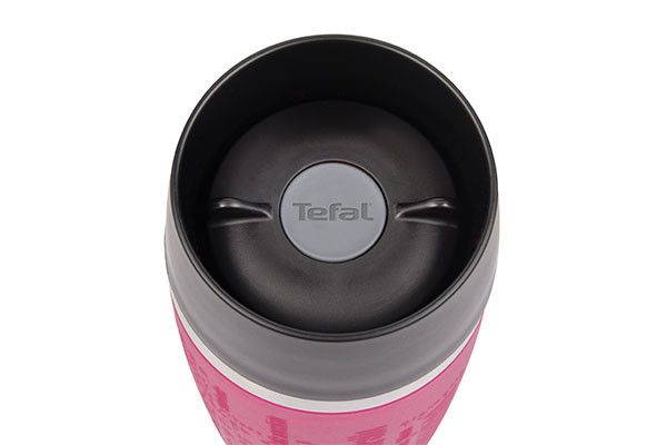 Термочашка Tefal Travel Mug, 360мл, діам60, t хол. 8г, гар.4г, нерж.сталь+пластик, малиновий (K3087114) K3087114 фото