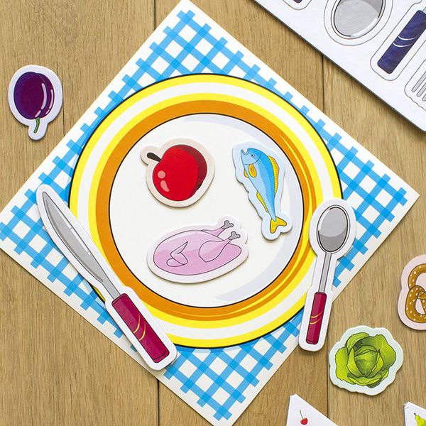 Детские учебные пазлы. Изучаем продукты питания , 20 развивающих игр в наборе (13152043) 13152043 фото