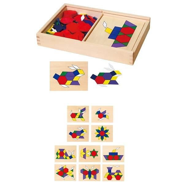 Геометрическая мозаика Viga Toys деревянная с шаблонами (50029) 50029 фото