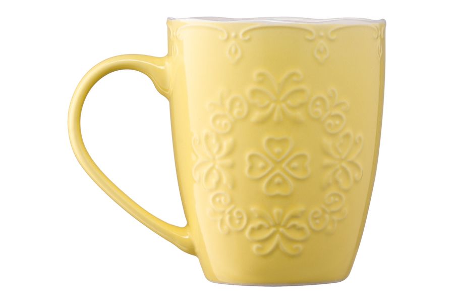 Чашка Ardesto Barocco, 330 мл, жовта, порцеляна (AR3458Y) AR3458Y фото