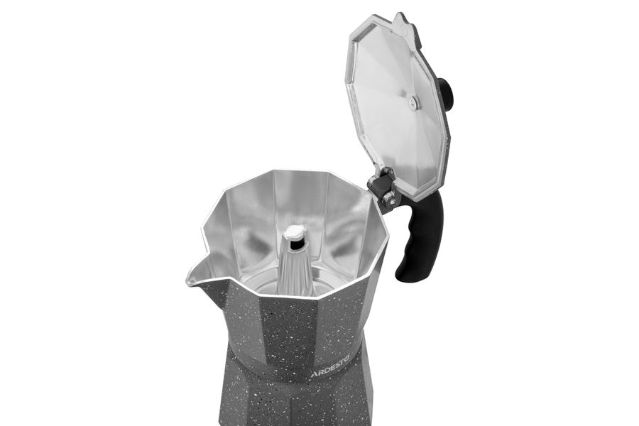 Гейзерна кавоварка Ardesto Gemini Molise, 9 чашок, сірий, алюміній (AR0809AGS) AR0809AGS фото