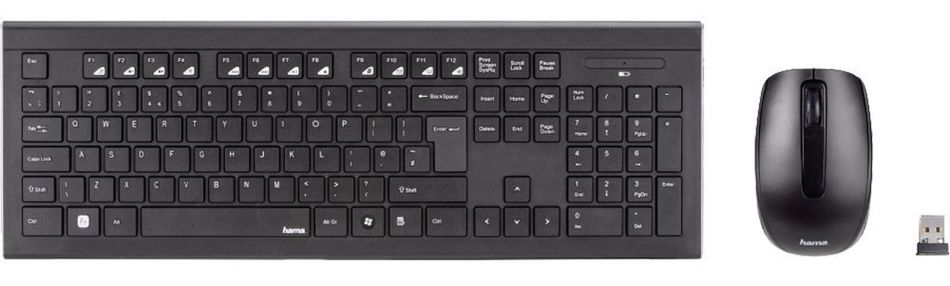 Комплект клавіатура та миша Hama Cortino WL, EN/UKR, чорний (89182664) 89182664 фото