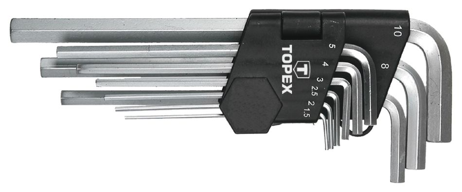 Ключі шестигранні TOPEX, набір 9 од., 1.5-10 мм, довгі (35D956) 35D956 фото