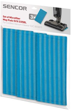 Набор сменных подушек Sencor для влажной уборки на SVC8936TI, микрофибра, 3 шт. SVX035BL фото