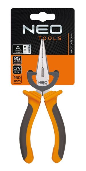 Плоскогубці подовжені прямі Neo Tools, 160мм, CrV (01-013) 01-013 фото