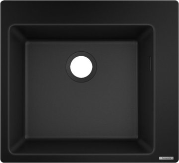 Мийка кухонна Hansgrohe S51, граніт, квадрат, без крила, 560х510х190мм, чаша - 1, накладна, S510-F450, чорний графіт - Уцінка 43312170 фото