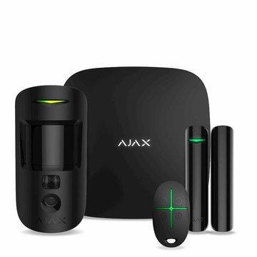 Комплект охранной сигнализации Ajax StarterKit Cam Plus, hub 2 plus, motioncam, doorprotect, spacecontrol, jeweller, беспроводной, черный (000019876) 000019876 фото