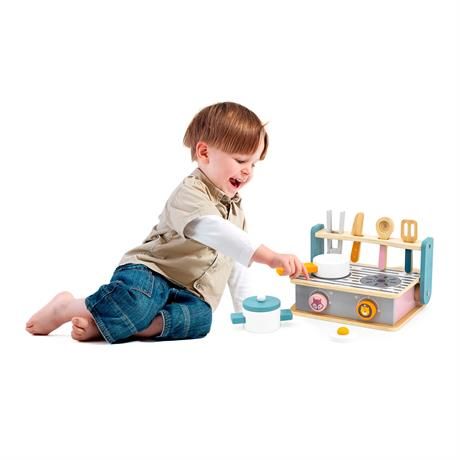 Детская плита Viga Toys PolarB с посудой и грилем, складная (44032) 44032 фото