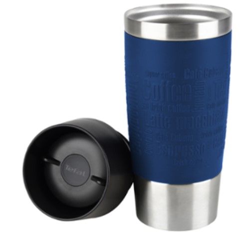 Термочашка Tefal Travel Mug, 360мл, діам60, t хол. 8г, гар.4г, нерж.сталь+пластик, синій (K3082114) K3082114 фото