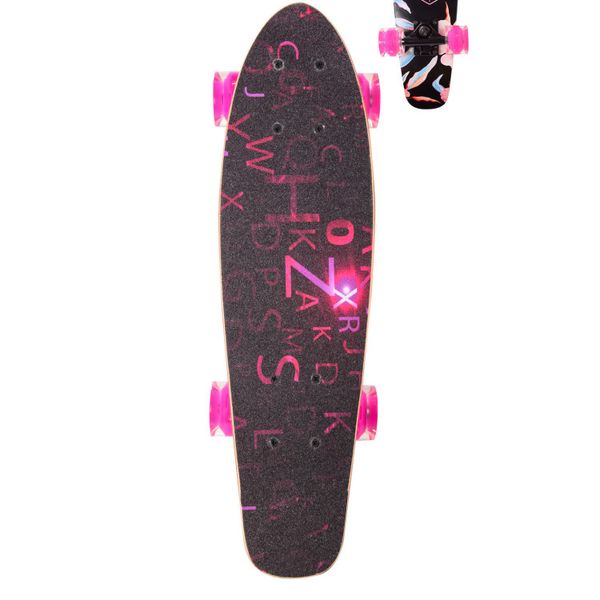Детский скейт, лонгборд 22" LB21001 (RL7T), колеса PU со светом Розовый LB21001 фото