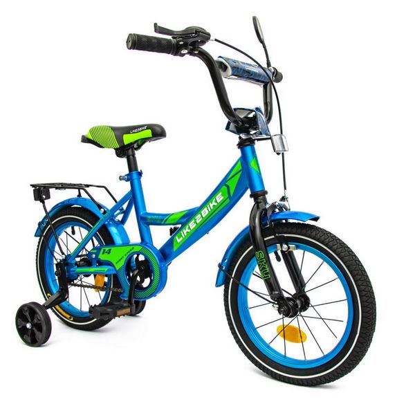 Велосипед детский 2-х колесный 14'' 211401 Like2bike Sky, голубой, рама сталь, со звонком 211415 фото
