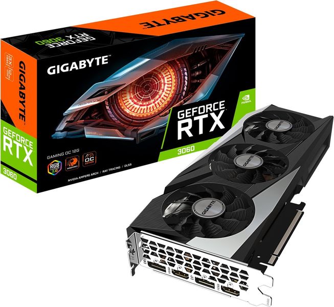 Відеокарта GIGABYTE GeForce RTX 3060 12GB GDDR6 GAMING OC (GV-N3060GAMING_OC-12GD) GV-N3060GAMING_OC-12GD фото