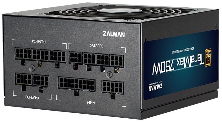 Блок питания Zalman Teramax (750W) >90%, 80+ Gold, 120mm, 1xMB 24pin(20+4)+10pin, 2xCPU 8pin(4+4), 3xMolex, 8xSATA, 4xPCIe 8pin(6+2), Fully Modular (ZM750-TMX) ZM750-TMX фото