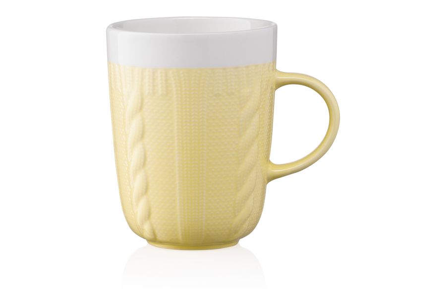 Чашка Ardesto Кnitti, 330 мл, желтая, фарфор (AR3457Y) AR3457Y фото