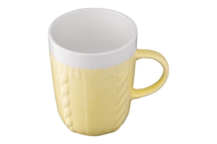 Чашка Ardesto Кnitti, 330 мл, жовта, порцеляна (AR3457Y) AR3457Y фото