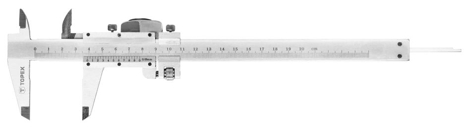 Штангенциркуль TOPEX, 200 мм, точность измерения 0.05 мм/м (31C616) 31C616 фото