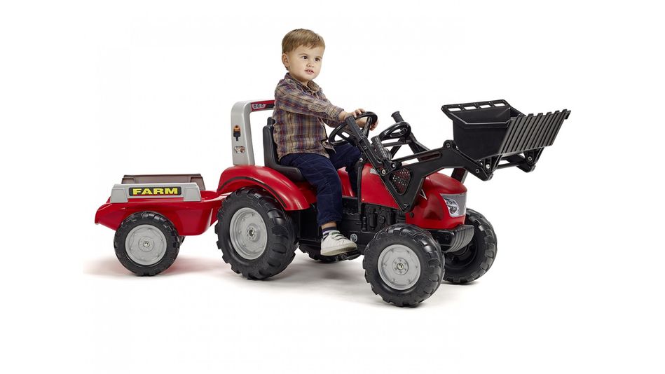 Дитячий трактор на педалях з причепом та переднім ковшем Falk MACCORMICK (колір - червоний) (3020AM) 3020AM фото