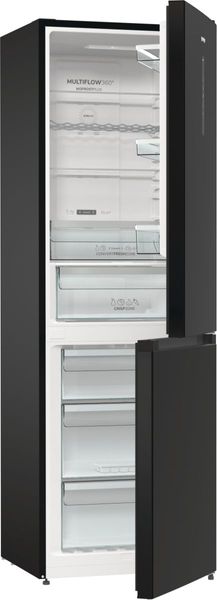 Холодильник з нижн. мороз. камерою Gorenje, 185х60х60см, 2 двері, 204(96)л, А++, NoFrost+ , LED дисплей, Зона св-ті, чорний (NRK6192ABK4) NRK6192ABK4 фото
