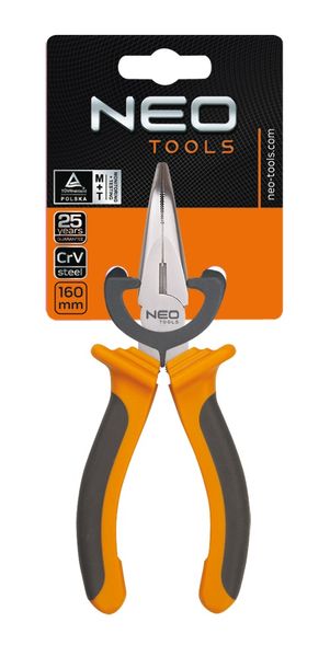 Плоскогубці подовжені вигнуті Neo Tools, 160мм, CrV (01-015) 01-015 фото
