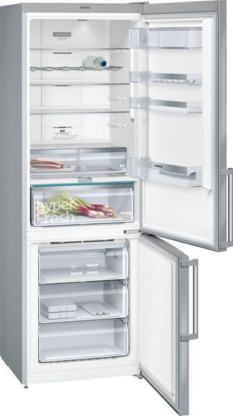 Холодильник Siemens з нижн. мороз., 203x70x67, xолод.відд.-330л, мороз.відд.-105л, 2дв., А++, NF, дисплей, нерж (KG49NAI31U) KG49NAI31U фото