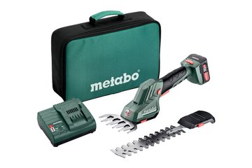 Ножницы для травы аккумуляторные Metabo POWERMAXX SGS 12 Q, Li-Power 18В, 1х2Ач, лезвие 11.5см, + насадка для кустов 20см, 0.8кг 601608500 фото