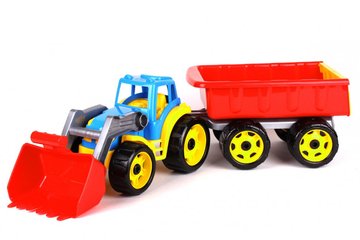 Игрушечный трактор с ковшом и прицепом 3688TXK, 2 цвета (3688TXK(Multicolor)) 3688TXK(Multicolor) фото