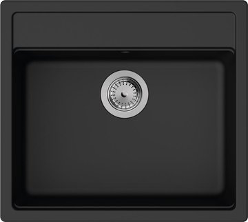 Мойка кухонная Hansgrohe S52, гранит, прямоугольник, без крыла, 550х490х190мм, чаша – 1, врезная, S520-F510, черный графит (43359170) 43359170 фото