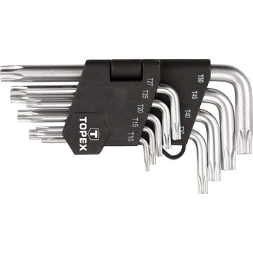 Ключи Torx TOPEX, набор 9 ед., T10-T50, короткие (35D960) 35D960 фото
