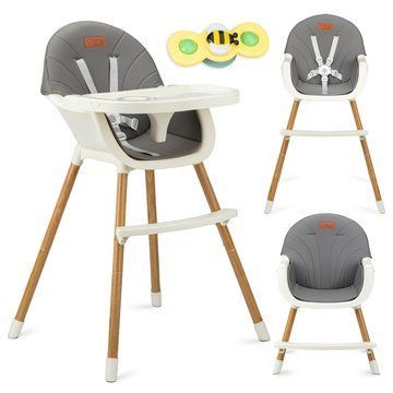 Стільчик для годування MoMi REKI 2в1 grey KRKA00034 фото