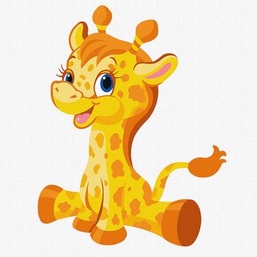 Картина по номерам "Маленький жираф" Идейка 30х30 см (KHO6002) KHO6002 фото