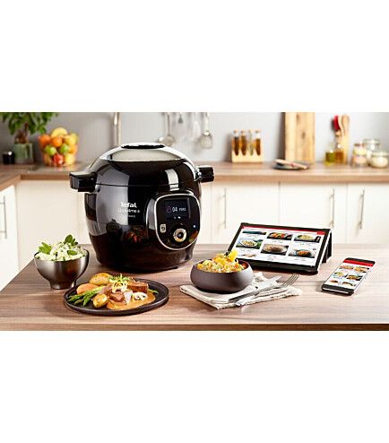 Мультиварка-скороварка Tefal Cook4me+ Connect, 1600Вт, чаша-6л, кнопкове керування, пластик, чорний CY855830 - Уцінка CY855830 фото